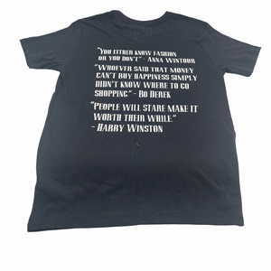 RCR LUXURY TSHIRT BLACK SIZE: LARGE