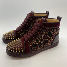 Load image into Gallery viewer, Christian Louboutin Burgandy HighTop Sneaker