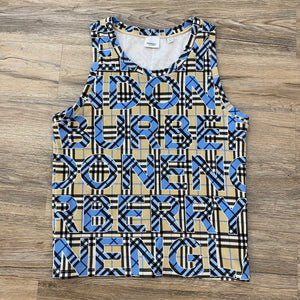 Burberry Blue Logo & Vintage Check Tank Top