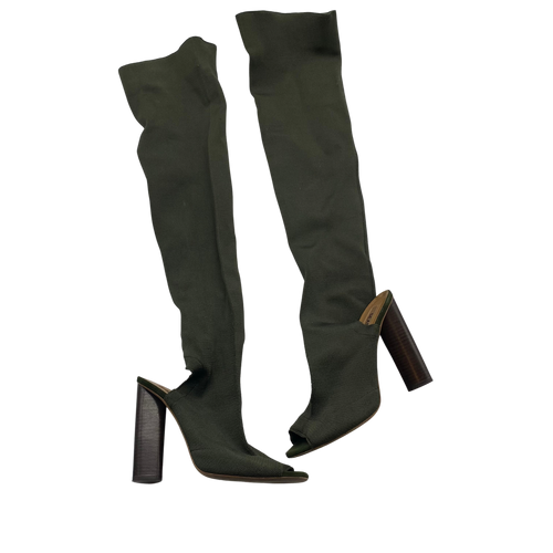 Yeezy Peep Toe Olive Thigh Highs