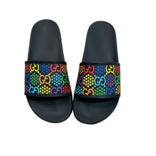 Load image into Gallery viewer, Gucci Black Multicolor Slides