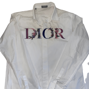 Christian Dior White Floral Logo Shirt 39'