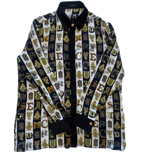 Load image into Gallery viewer, Versace Black / Yellow / Gold Full Sleeve Shirt 42&#39;