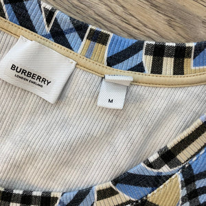 Burberry Blue Logo & Vintage Check Tank Top