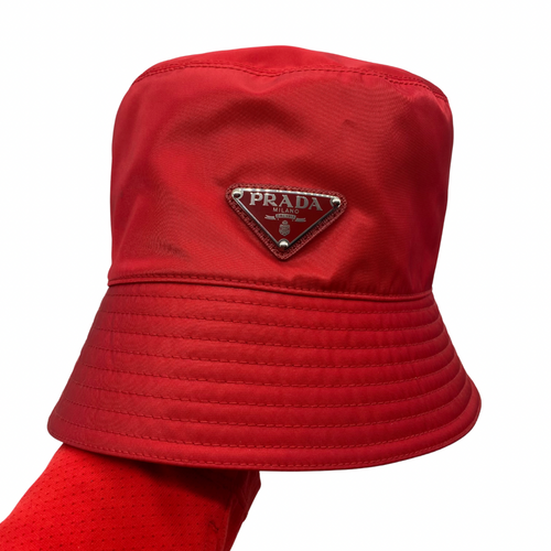 Prada Red Nylon Hat