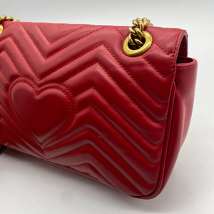Gucci Red Leather Shoulder Bag