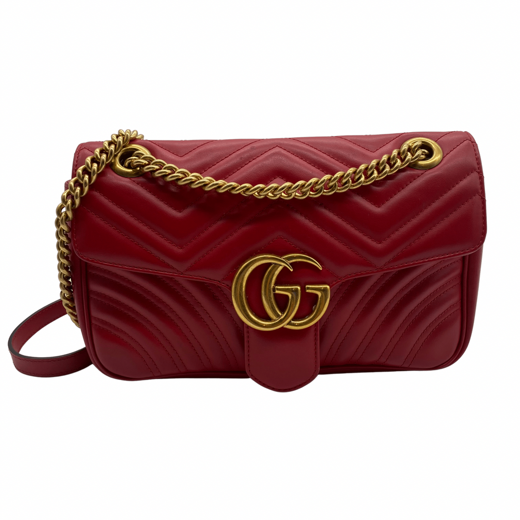 Gucci Red Leather Shoulder Bag