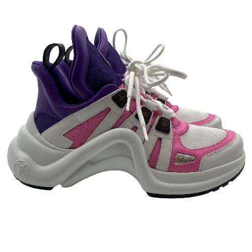 Louis Vuitton White/Purple/Pink Monogram Sneaker – RCR Luxury Boutique
