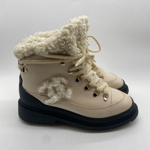 Chanel Leather Shearling Ankle Boot
