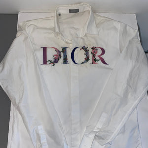 Christian Dior White Floral Logo Shirt 39'