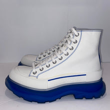 Load image into Gallery viewer, Alexander McQueen Blue/White High Top Boot