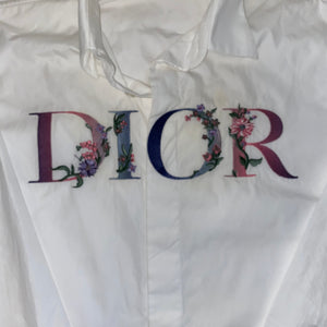 Christian Dior White Floral Logo Shirt 39'