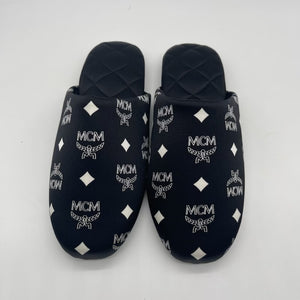 MCM Black/White Slippers Unisex With Socks