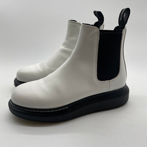 Alexander McQueen White/ Black Chelsea Boot