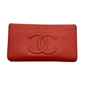Chanel Red Caviar Flap Wallet