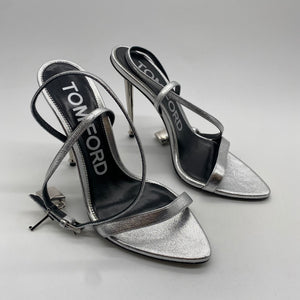 Tom Ford Silver Padlock Heel